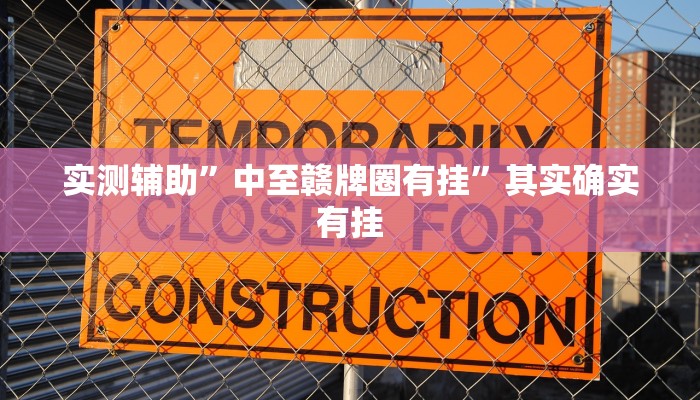实测辅助”中至赣牌圈有挂”其实确实有挂